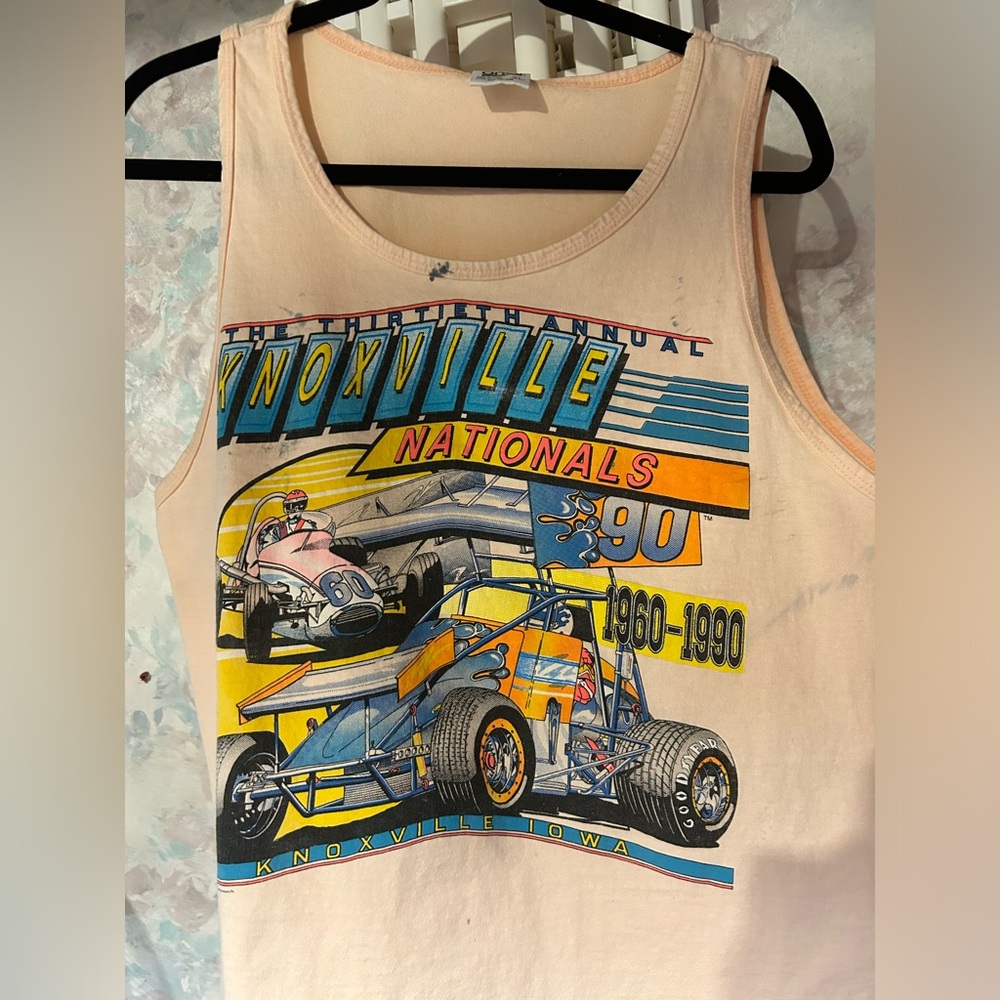 Vintage 1990 Knoxville Nationals Racing Tank Top.  Size XL.